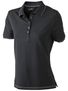 James & Nicholson ELASTIC BLACKWHITE női galléros póló