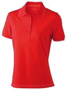 James & Nicholson ELASTIC REDWHITE női galléros póló