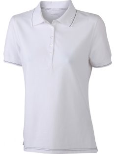 James & Nicholson ELASTIC WHITEBLACK női galléros póló