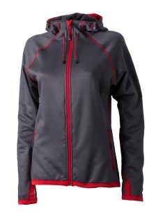   James & Nicholson HOODED CARBONRED női kapucnis cipzáras pulóver