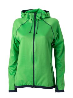   James & Nicholson HOODED GREENNAVY női kapucnis cipzáras pulóver