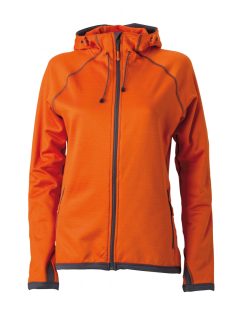   James & Nicholson HOODED ORANGECARBON női kapucnis cipzáras pulóver