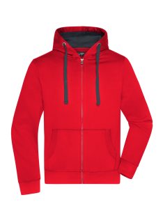 James & Nicholson BIONIC RED férfi kapucnis pulóver