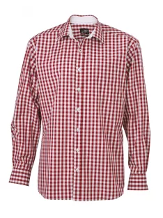   James & Nicholson CHECKED BORDEAUXWHITE férfi hosszú ujjú ing
