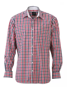   James & Nicholson CHECKED NAVYREDWHITE férfi hosszú ujjú ing
