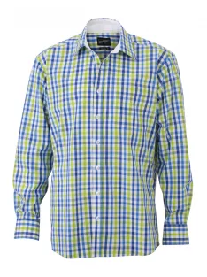   James & Nicholson CHECKED ROYALBLUEGREENWHITE férfi hosszú ujjú ing