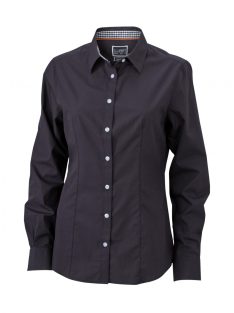 James & Nicholson PLAIN BLACKWHITE női hosszú ujjú blúz