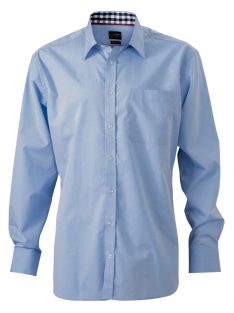   James & Nicholson PLAIN BLUENAVYWHITE férfi hosszú ujjú ing