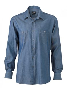 James & Nicholson DENIM LIGHTDENIM férfi hosszú ujjú ing