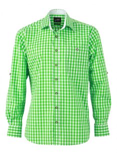   James & Nicholson TRADITIONAL GREENWHITE férfi hosszú ujjú ing