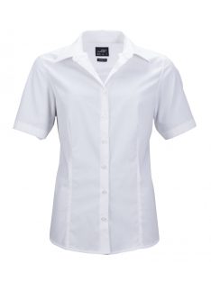 James & Nicholson BUSINESS WHITE női rövid ujjú blúz