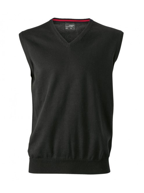 James & Nicholson V-NECK BLACK férfi mellény