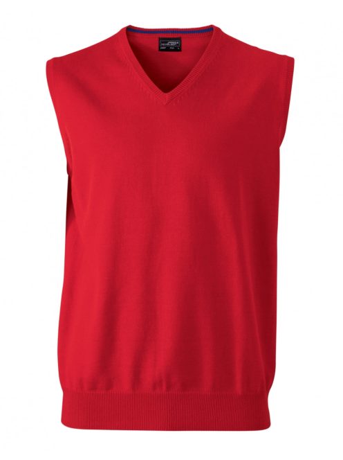 James & Nicholson V-NECK RED férfi mellény