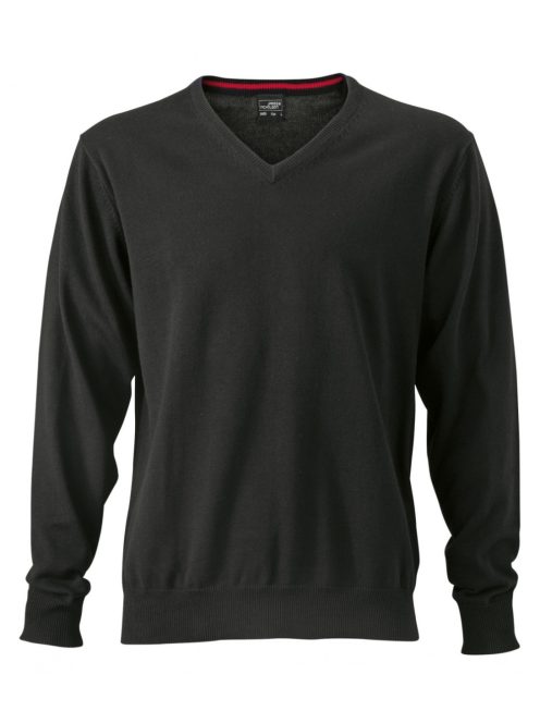 James & Nicholson V-NECK BLACK férfi pulóver