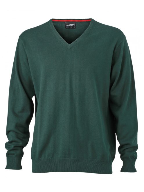 James & Nicholson V-NECK FORESTGREEN férfi pulóver