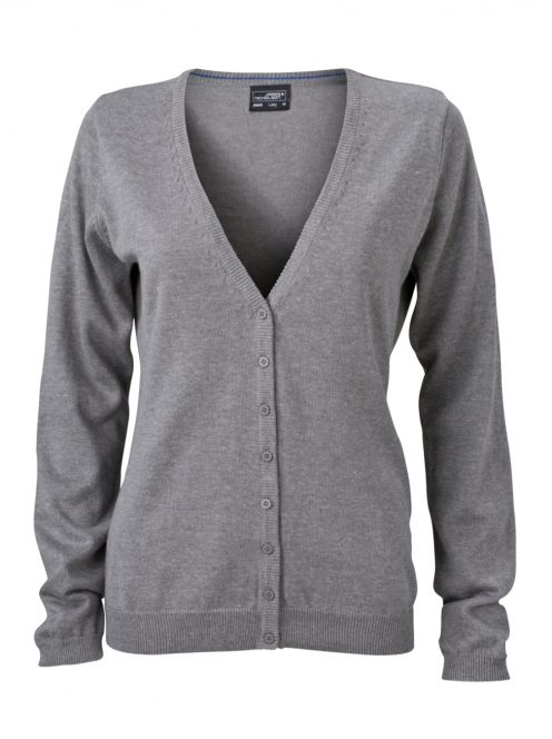 James & Nicholson V-NECK GREYHEATHER női kardigán