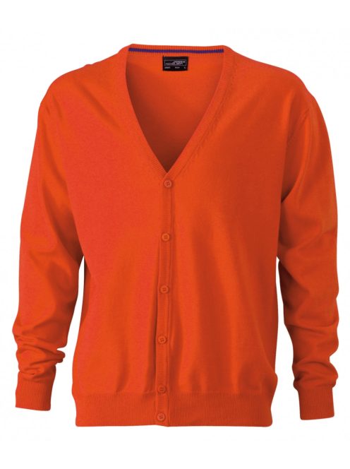 James & Nicholson V-NECK DARKORANGE férfi kardigán