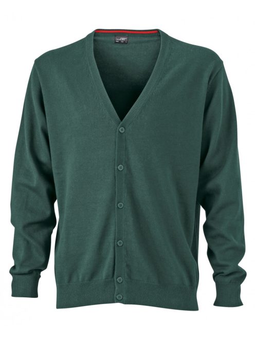 James & Nicholson V-NECK FORESTGREEN férfi kardigán