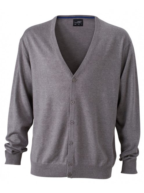 James & Nicholson V-NECK GREYHEATHER férfi kardigán