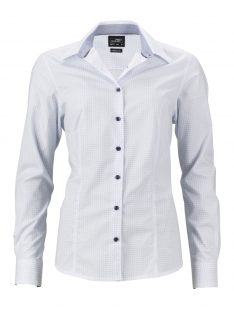 James & Nicholson DOTS WHITEBLUE női hosszú ujjú blúz