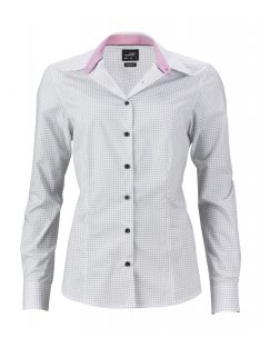   James & Nicholson DOTS WHITETITANIUM női hosszú ujjú blúz