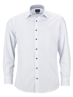 James & Nicholson DOTS WHITEBLUE férfi hosszú ujjú ing