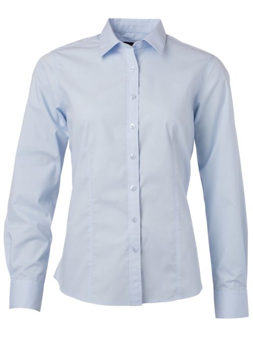 James & Nicholson POPLIN LIGHTBLUE női hosszú ujjú blúz