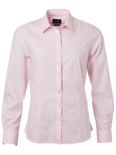 James & Nicholson POPLIN LIGHTPINK női hosszú ujjú blúz