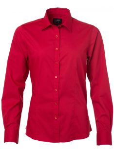 James & Nicholson POPLIN RED női hosszú ujjú blúz