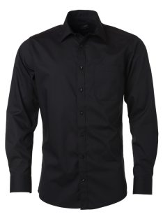 James & Nicholson POPLIN BLACK férfi hosszú ujjú ing