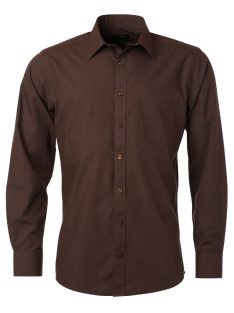 James & Nicholson POPLIN BROWN férfi hosszú ujjú ing