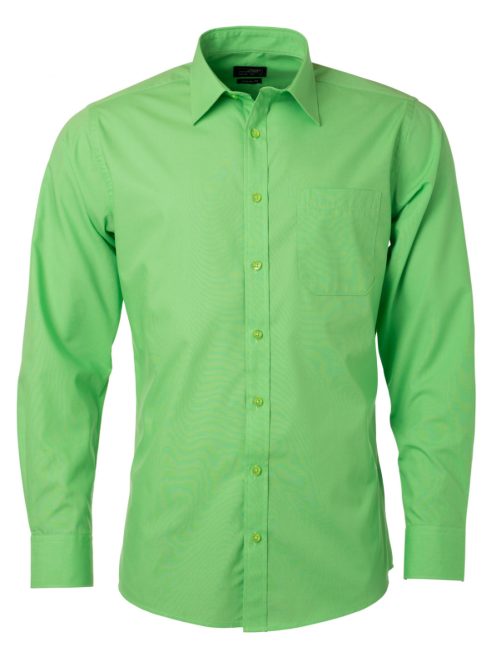 James & Nicholson POPLIN LIMEGREEN férfi hosszú ujjú ing