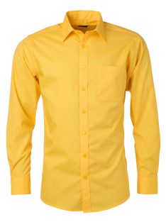 James & Nicholson POPLIN YELLOW férfi hosszú ujjú ing