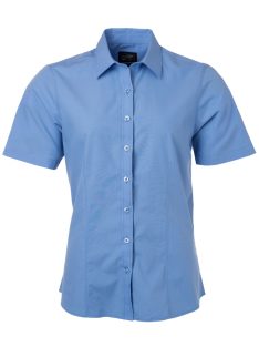 James & Nicholson POPLIN AQUA női rövid ujjú blúz