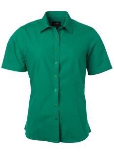James & Nicholson POPLIN IRISHGREEN női rövid ujjú blúz