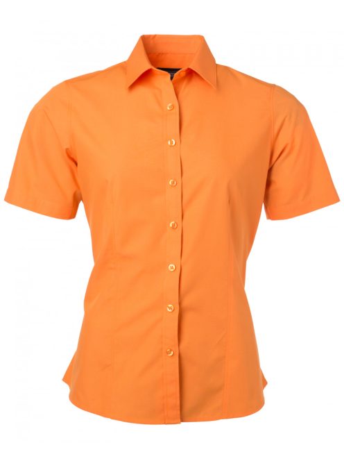 James & Nicholson POPLIN ORANGE női rövid ujjú blúz