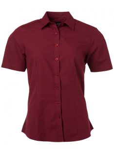 James & Nicholson POPLIN WINE női rövid ujjú blúz