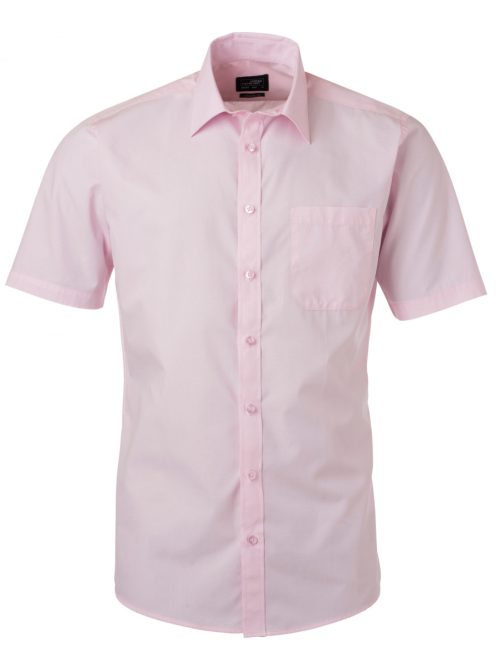 James & Nicholson POPLIN LIGHTPINK férfi rövid ujjú ing