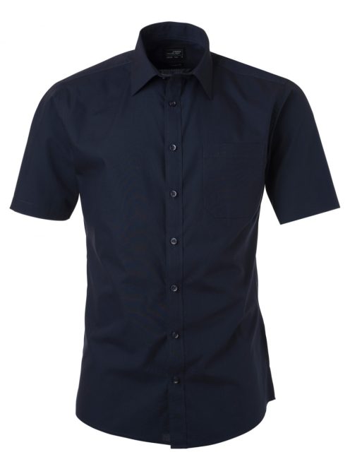 James & Nicholson POPLIN NAVY férfi rövid ujjú ing