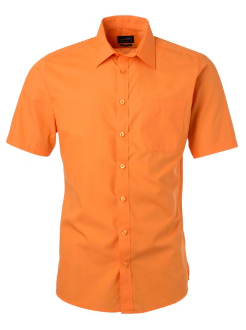 James & Nicholson POPLIN ORANGE férfi rövid ujjú ing