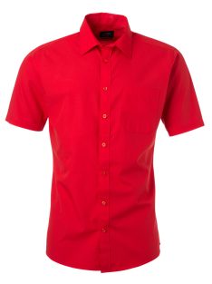 James & Nicholson POPLIN TOMATO férfi rövid ujjú ing