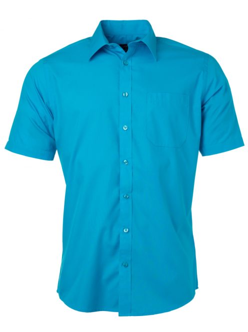 James & Nicholson POPLIN TURQUOISE férfi rövid ujjú ing