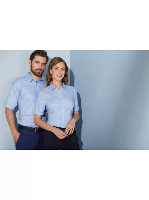 James & Nicholson MICROTWILL LIGHTPINK női rövidujjú vasalásmentes blúz