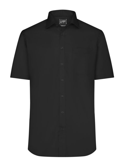 James & Nicholson MICROTWILL BLACK férfi rövidujjú vasalásmentes ing