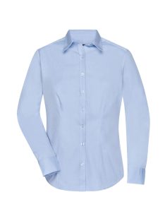   James & Nicholson HERRINGBONE LIGHTBLUE női hosszúujjú blúz