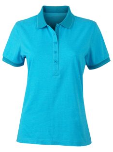   James & Nicholson HEATHER TURQUOISEMELANGE női galléros póló