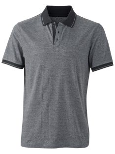   James & Nicholson HEATHER BLACKMELANGE férfi galléros póló