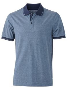   James & Nicholson HEATHER BLUEMELANGE férfi galléros póló
