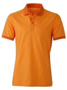   James & Nicholson HEATHER ORANGEMELANGE férfi galléros póló