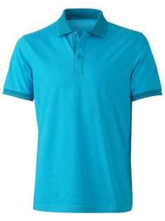   James & Nicholson HEATHER TURQUOISEMELANGE férfi galléros póló